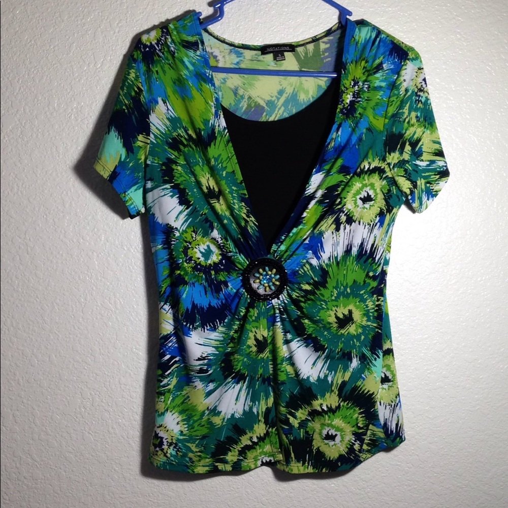 FINAL MARKDOWN Ladies' Notations Lined Top w/Medallion (S)
